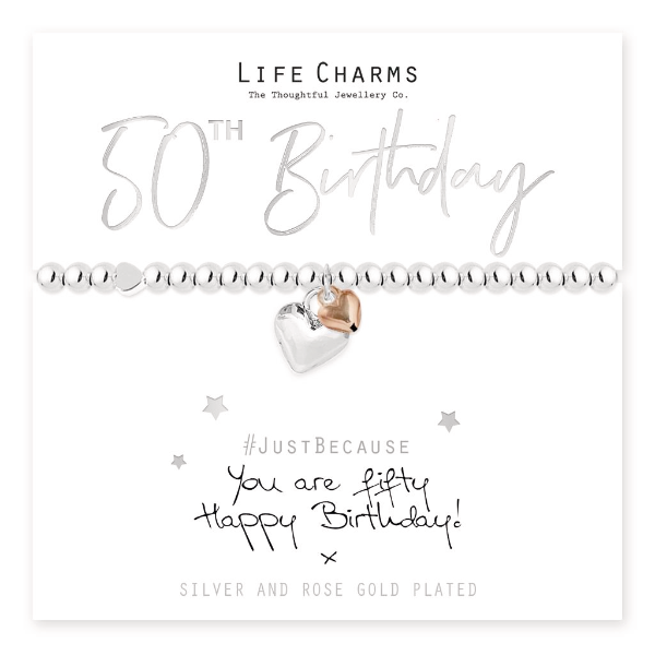 Life Charms Milestone Birthday Bracelet - 50