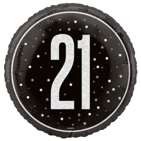 Glitz Black Birthday Foil Balloon