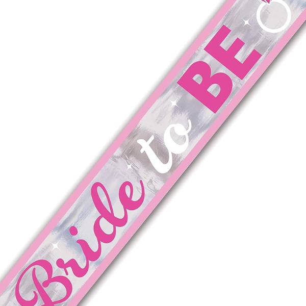 Bride to Be Pink & Silver Banner