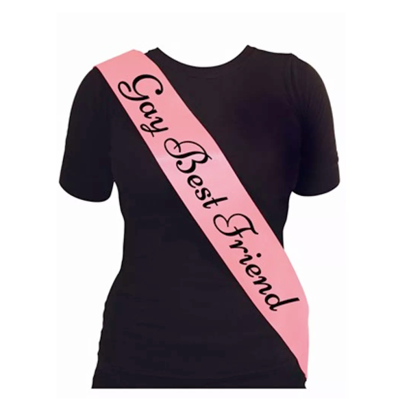 Hen Party Gay Best Friend Sash Pink
