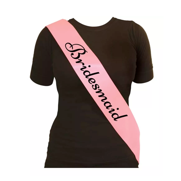 Hen Party Bridesmaid Sash Pink