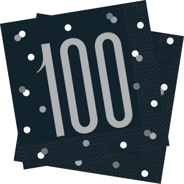 Glitz Black Birthday Napkins