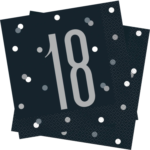 Glitz Black Birthday Napkins