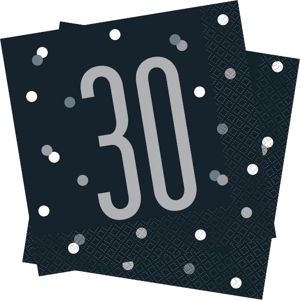 Glitz Black Birthday Napkins