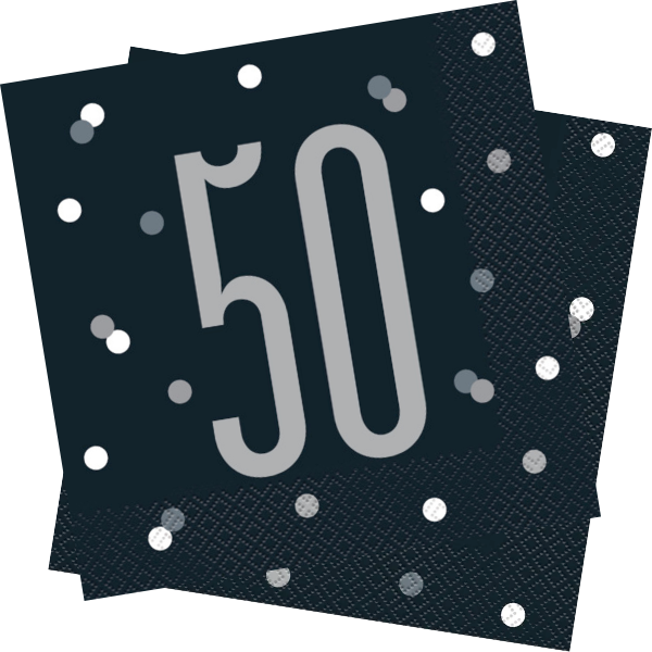 Glitz Black Birthday Napkins