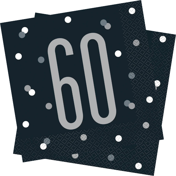 Glitz Black Birthday Napkins