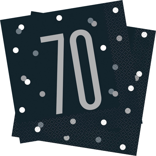 Glitz Black Birthday Napkins