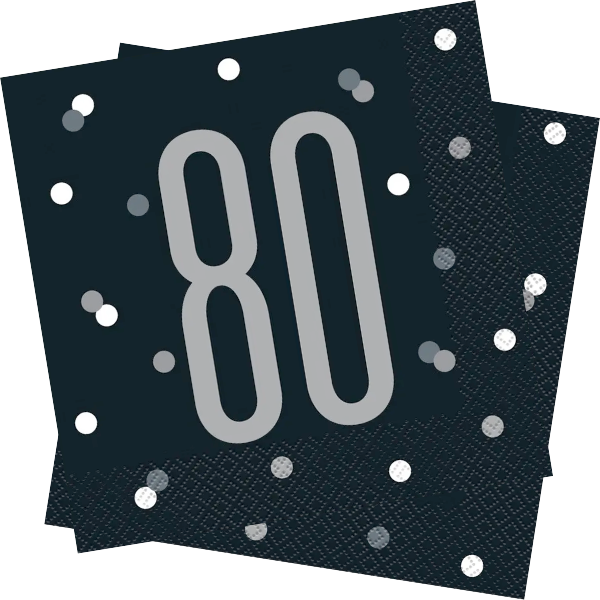 Glitz Black Birthday Napkins