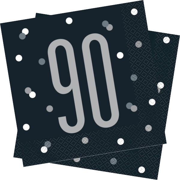 Glitz Black Birthday Napkins