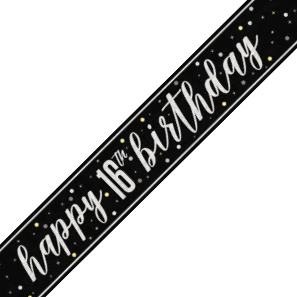 Glitz Black Birthday Banner