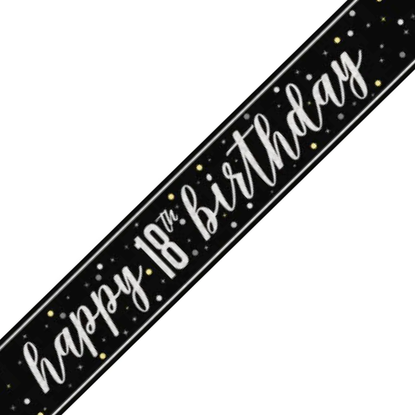 Glitz Black Birthday Banner