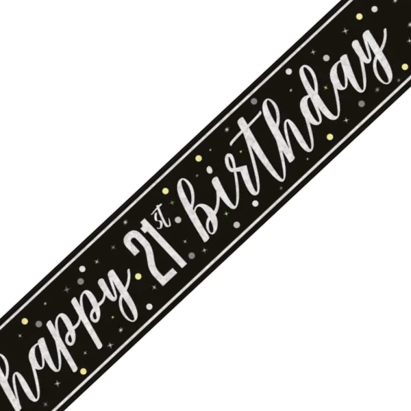 Glitz Black Birthday Banner