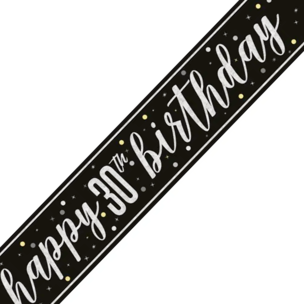 Glitz Black Birthday Banner