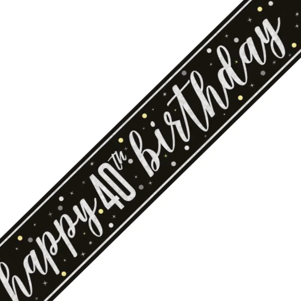 Glitz Black Birthday Banner