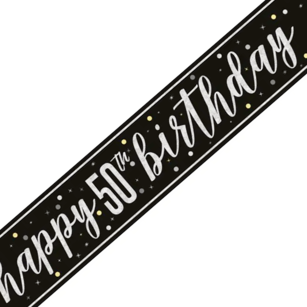 Glitz Black Birthday Banner