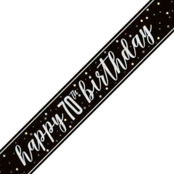 Glitz Black Birthday Banner