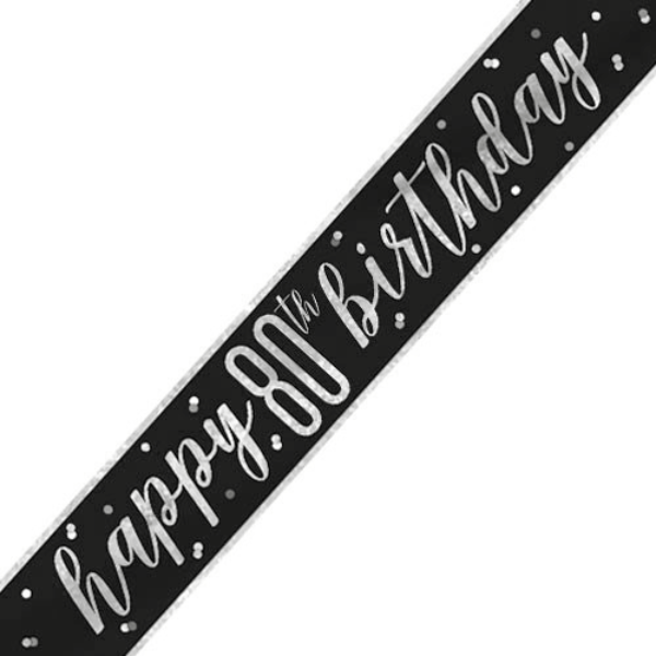 Glitz Black Birthday Banner