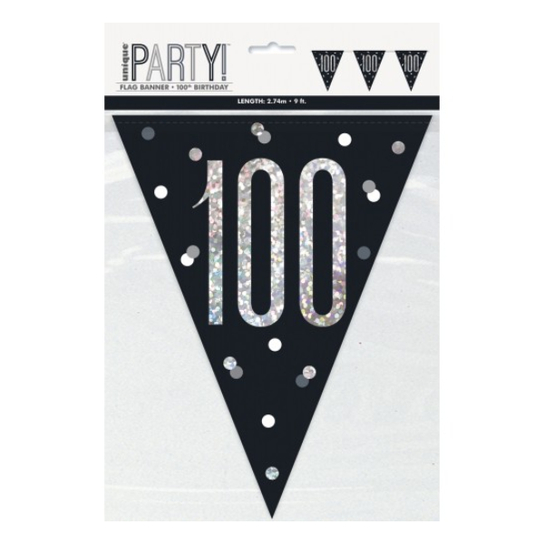 Glitz Black Birthday Bunting