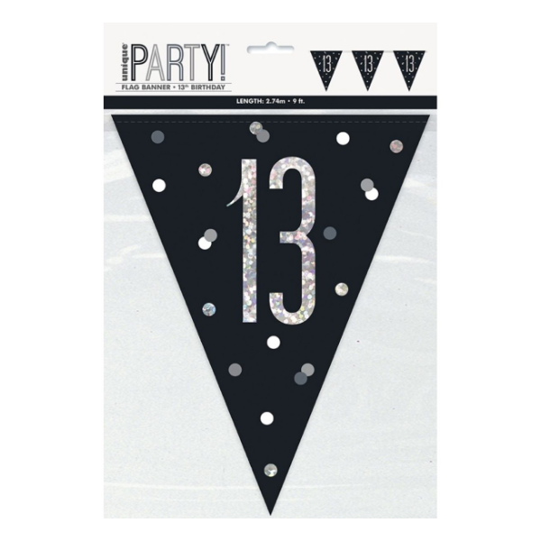 Glitz Black Birthday Bunting