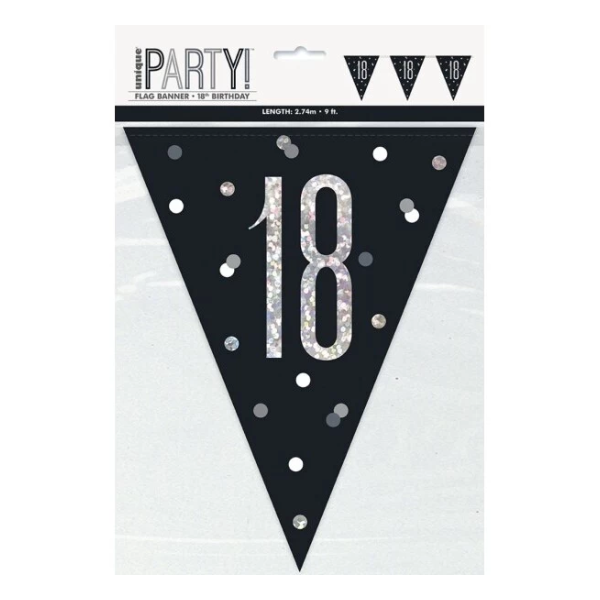 Glitz Black Birthday Bunting