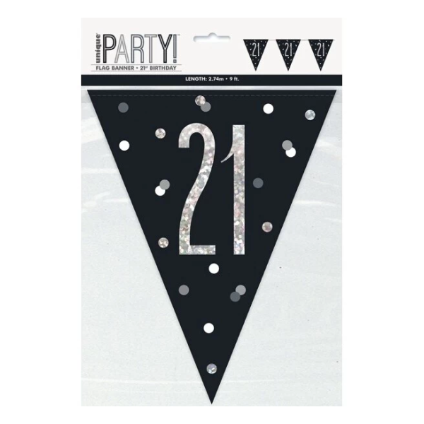 Glitz Black Birthday Bunting