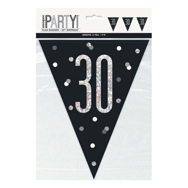 Glitz Black Birthday Bunting