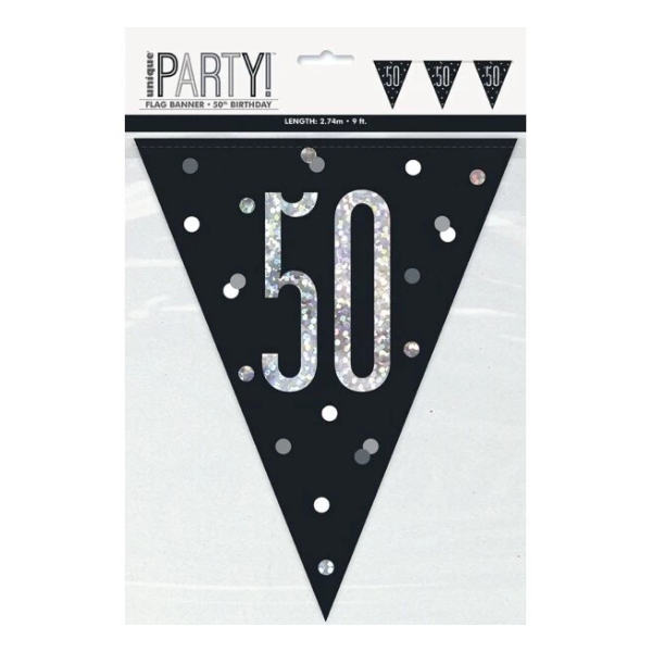 Glitz Black Birthday Bunting