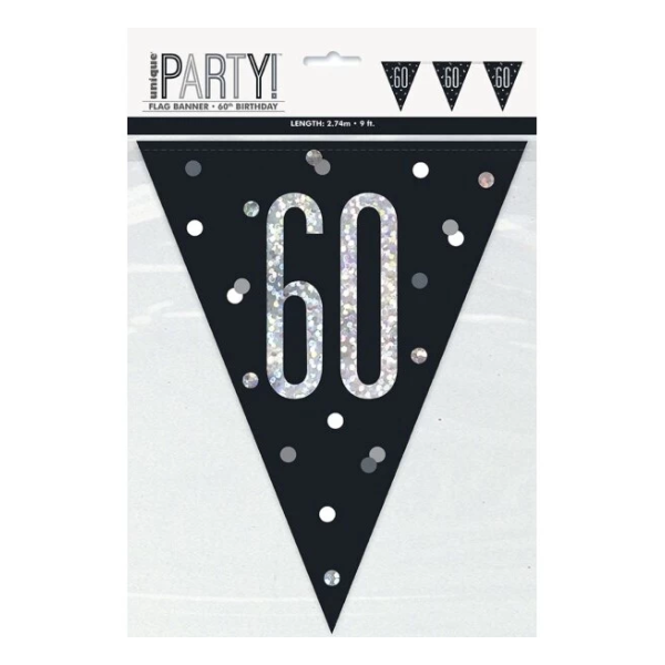 Glitz Black Birthday Bunting