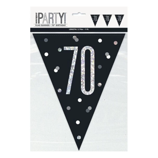 Glitz Black Birthday Bunting