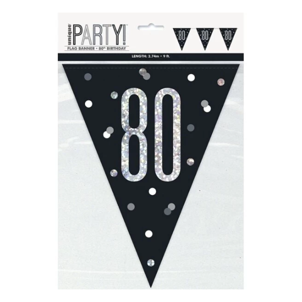 Glitz Black Birthday Bunting