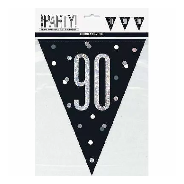 Glitz Black Birthday Bunting