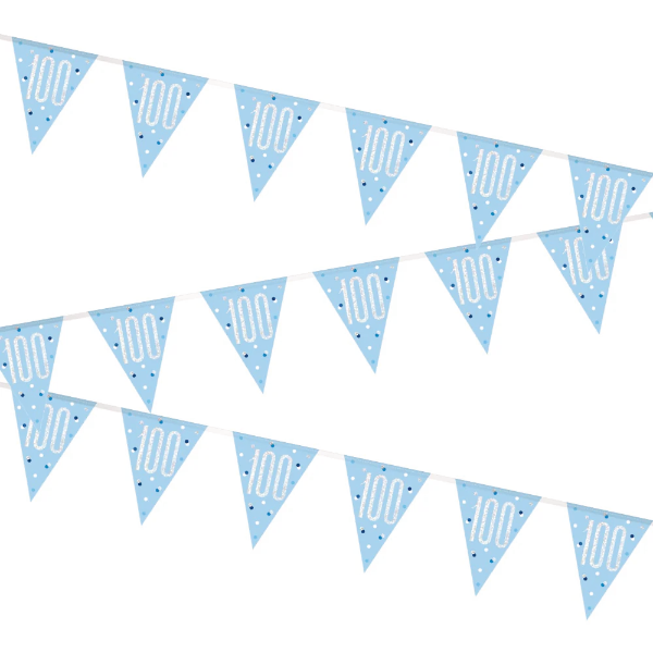 Glitz Blue & Silver Birthday Bunting