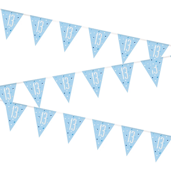 Glitz Blue & Silver Birthday Bunting