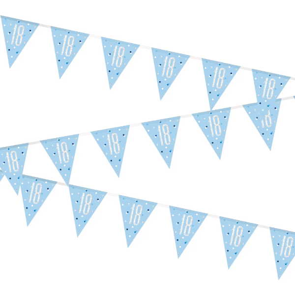 Glitz Blue & Silver Birthday Bunting