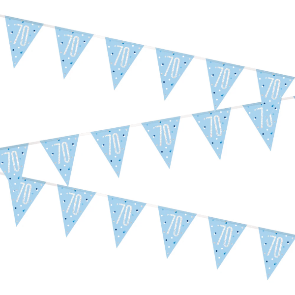 Glitz Blue & Silver Birthday Bunting