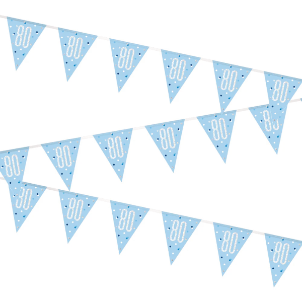 Glitz Blue & Silver Birthday Bunting