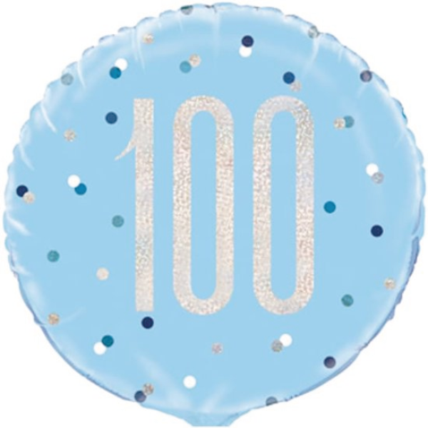 Glitz Blue & Silver Birthday Foil Balloon