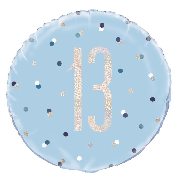 Glitz Blue & Silver Birthday Foil Balloon