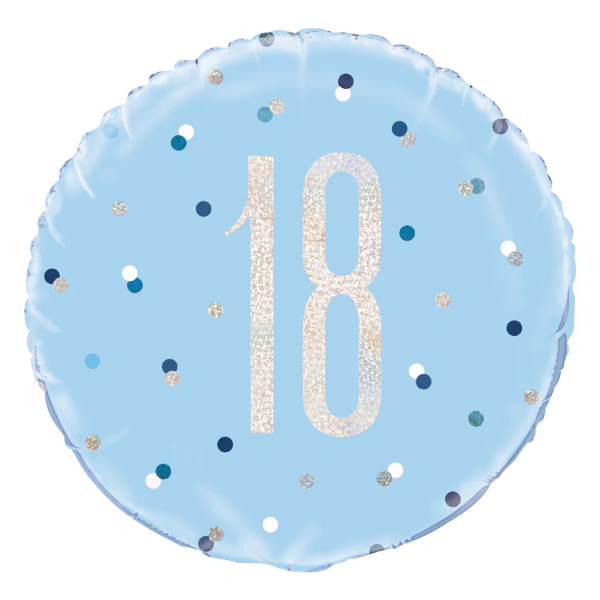 Glitz Blue & Silver Birthday Foil Balloon