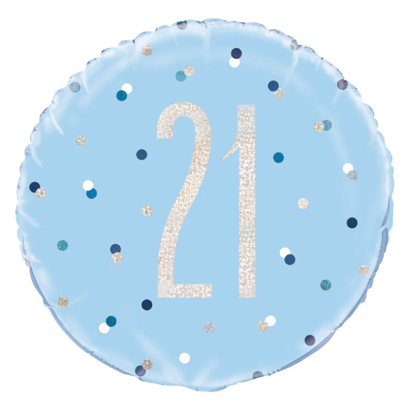 Glitz Blue & Silver Birthday Foil Balloon