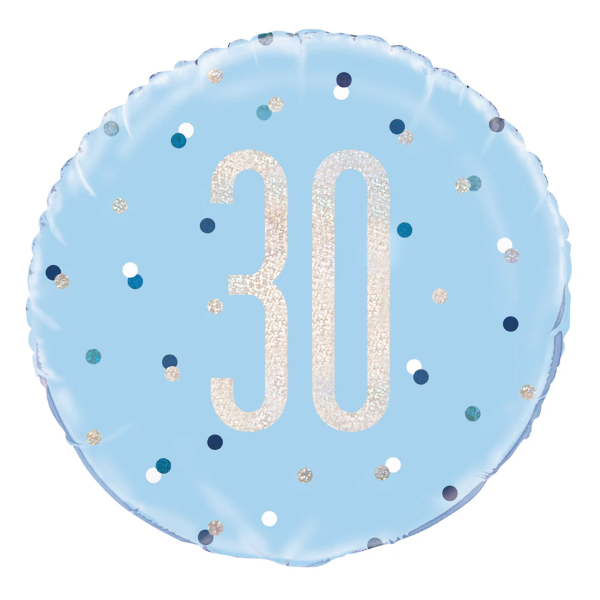Glitz Blue & Silver Birthday Foil Balloon