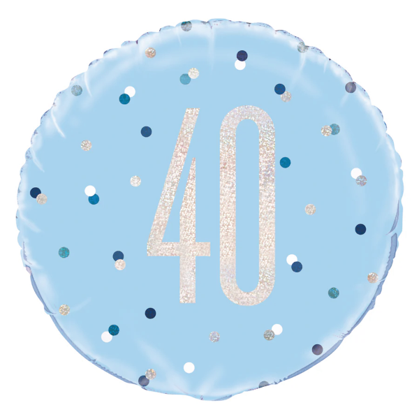 Glitz Blue & Silver Birthday Foil Balloon