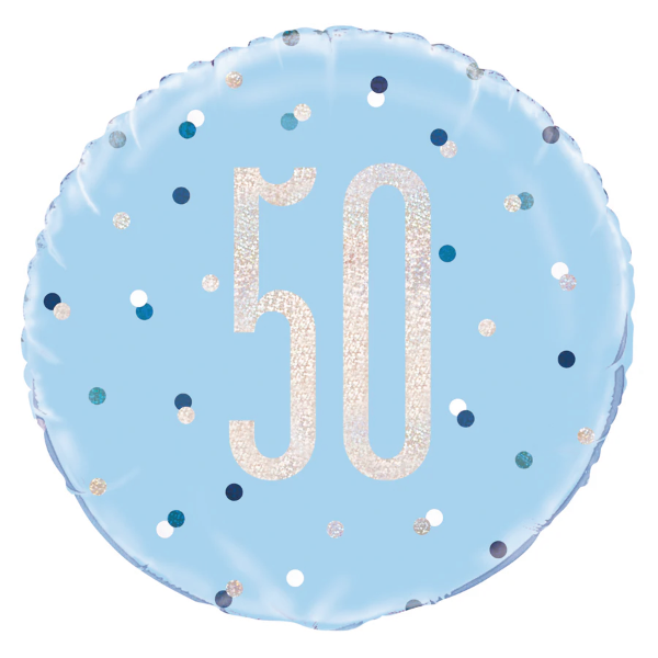 Glitz Blue & Silver Birthday Foil Balloon