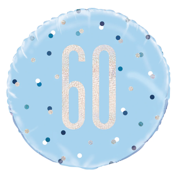 Glitz Blue & Silver Birthday Foil Balloon
