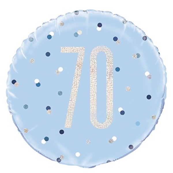 Glitz Blue & Silver Birthday Foil Balloon