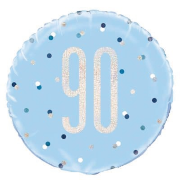 Glitz Blue & Silver Birthday Foil Balloon