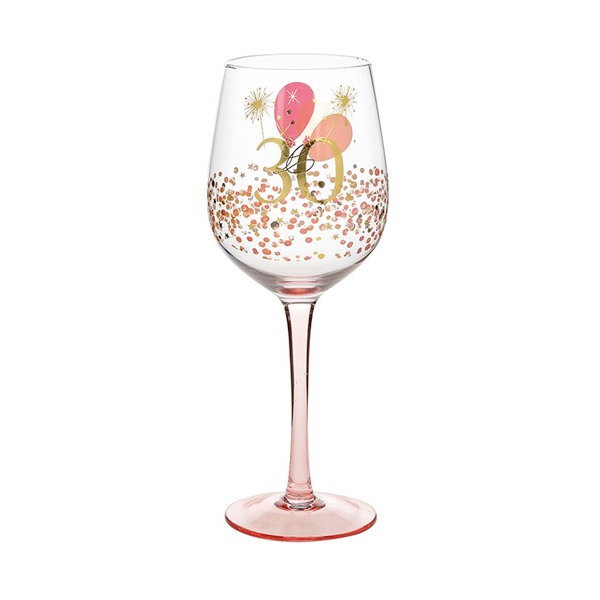 Rush Blossom Birthday Wine Glass