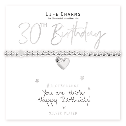 Life Charms Milestone Birthday Bracelet - 30