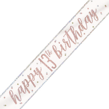 Glitz Rose Gold Birthday Banner