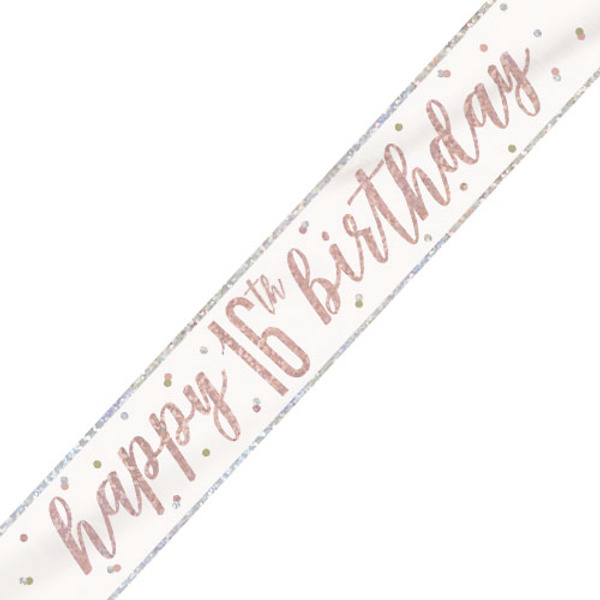 Glitz Rose Gold Birthday Banner